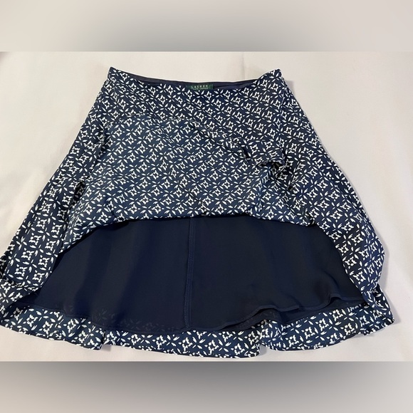 Lauren Ralph Lauren Mini Skirt Womens  size‎ 4 Blue Geometric - Picture 8 of 9